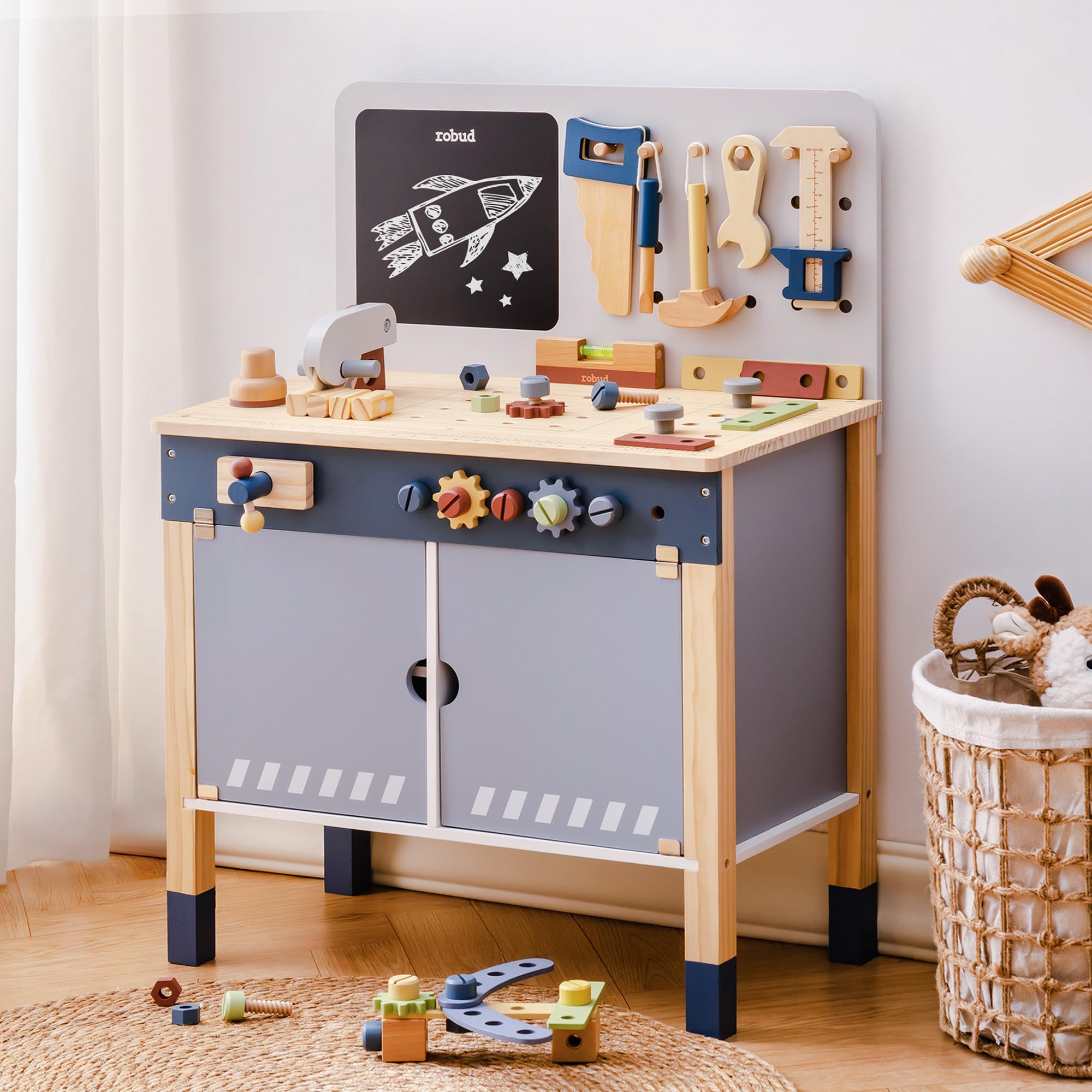 Tools Workshop For Kids - Meja Kerja Kayu ROBUD, Set Mainan