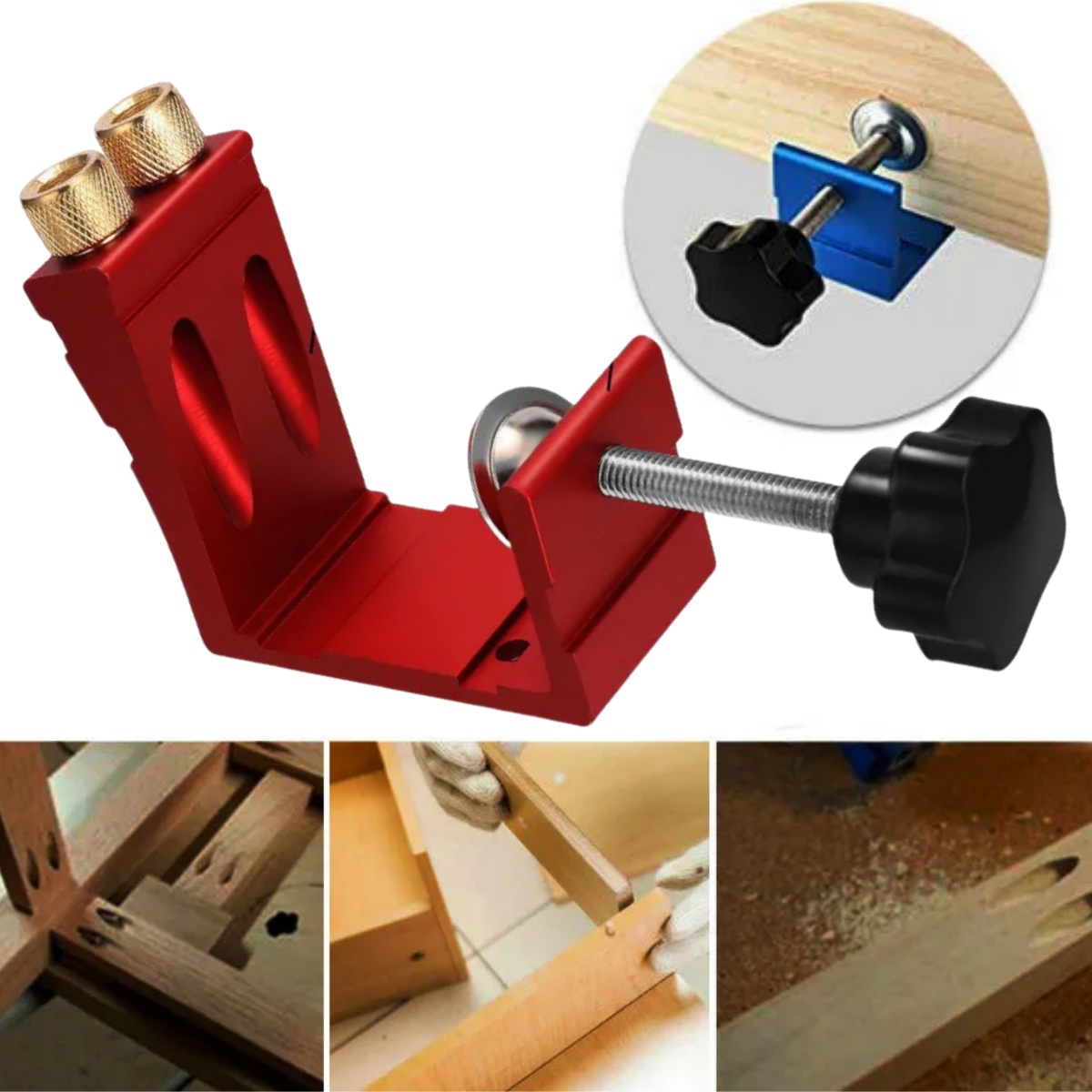 Pocket Hole Jig - 1 Set Jig Lubang Saku untuk