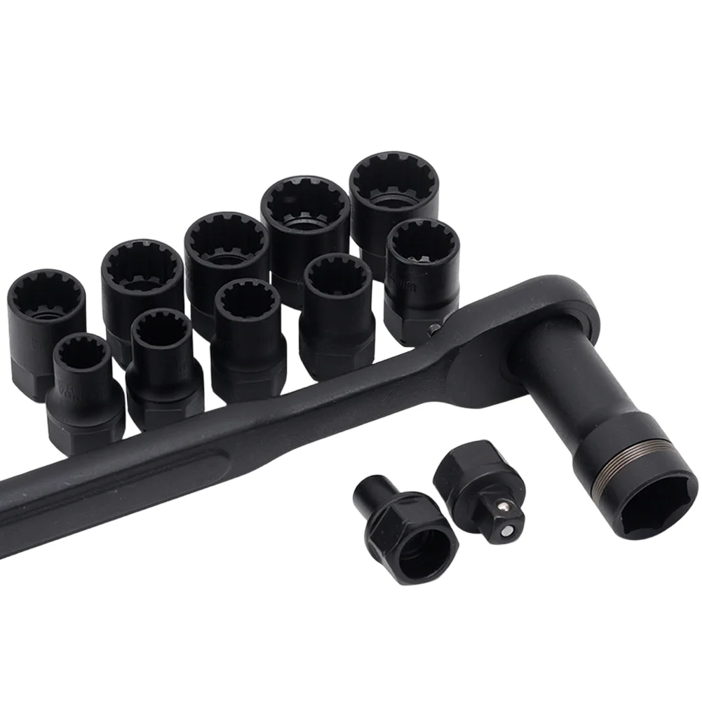 Car Workshop Tools Kit - 15PCS Kunci Soket Ratchet Hex Dan