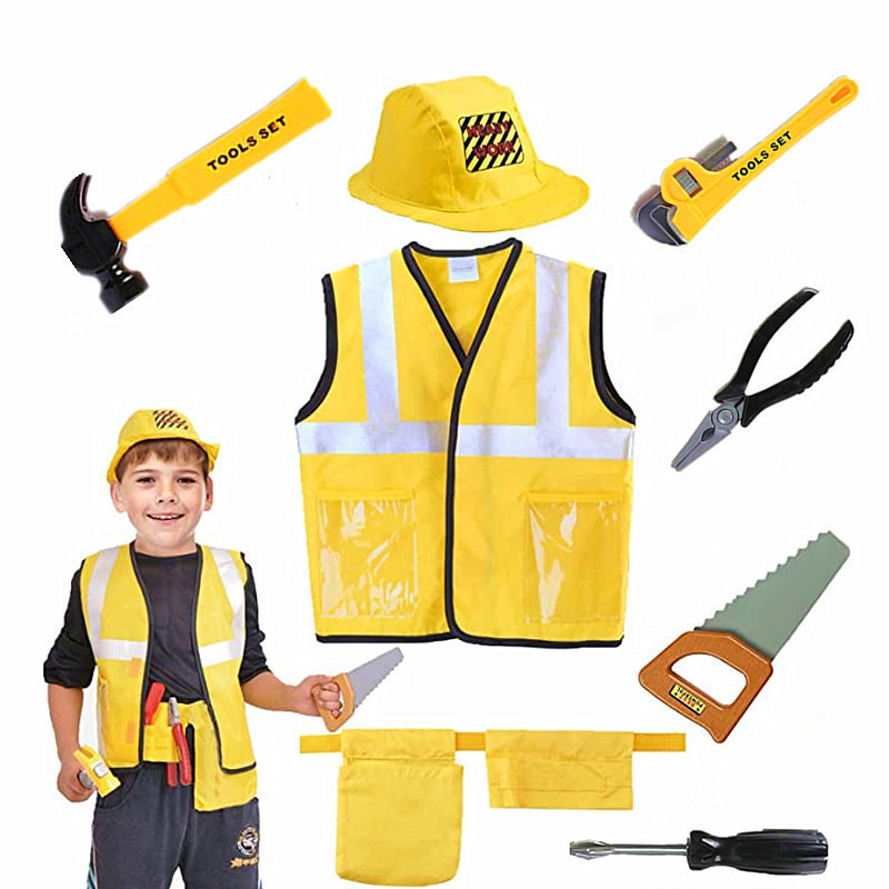 Tools Workshop For Kids - Kostum rompi pekerja konstruksi balita, setelan