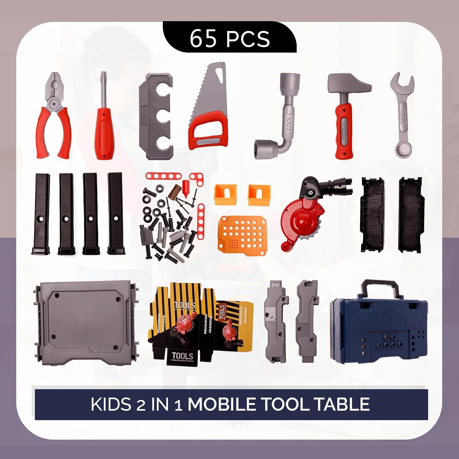 65 Buah Set Bangku Alat Anak-a - Tools Workshop For Kids ulasan dan harga